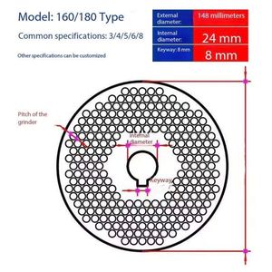 Nouvelles pièces de rechange pour moulin à granulés de bois automatique, granulés de 20 mm de diamètre, trou de 6 à 10 mm, alliage, capacité de 300 kg/h - Product Image 4