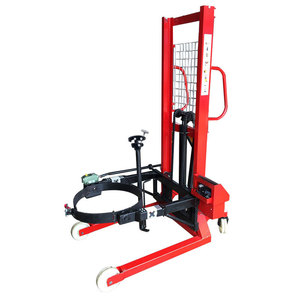 Lève-bidon hydraulique manuel pour fût d'huile en acier inoxydable <span class=keywords><strong>de</strong></span> 55 gallons, à fixation sur fourche, pinces antidérapantes, roues en nylon, levage <span class=keywords><strong>de</strong></span> 1500 mm - Product Image 5