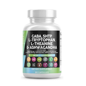 Cápsulas Herbales de 5-HTP Todo en Uno con GABA, L-Triptófano, L-Teanina y Ashwagandha para el Sueño, el Estado de Ánimo, las Emociones y la Relajación - Product Image 1