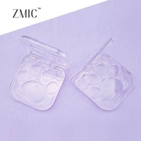 Palette de fards à paupières carrée transparente 5 couleurs avec compartiment en forme de patte de chat, étui vide pour blush crème, étui à poudre de maquillage, vente en gros