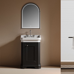 Watermark Moderner Badezimmerschrank aus Eschenholz mit Keramik-Einbecken-Waschtisch-Kombination Australien - Product Image 1