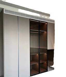 Armario doble de estilo moderno con material de puerta de MDF de diseño en línea para muebles de dormitorio de hogar o hotel para uso en apartamentos - Product Image 1