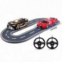 Voiture de sport télécommandée led, 2 canaux, lumière 3D, télécommande, volant, grande vitesse, jouets, pour enfants, échelle 1:20