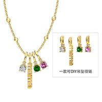 Charme Diy Fine Mode Pendentif Collier Bijoux S925 Argent Lien Perle Chaîne Mama Alphabet 5a Zircone Pendentif Colliers