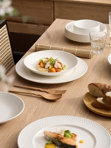Service de table ensemble de bols et d'assiettes en porcelaine vaisselle d'intérieur bol en céramique avec bordure argentée - Product Image 5