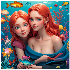 Usine de personnalisation en gros pour les peintures au diamant 5D de sirènes avec le thème de l'océan bleu - Product Image 1