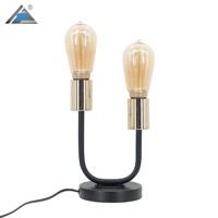 Lampe de Chevet/Bureau LED Moderne Minimaliste à Deux Lumières en Verre, Design Européen de Luxe, Abat-jour Métallique, Alimentation CA, Intensité Réglable, pour Salle de Lecture
