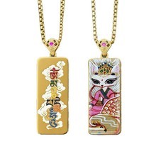 Pendentif amulette Thangka Tara Verte Zakiram, Bodhisattva Manjushri Samantabhadra, chaîne en bambou, collier amulette Nata Bouddha - Product Image 5