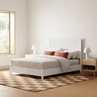 Ensemble de chambre à coucher de couleur blanche Combohome-Meubles de chambre à coucher 4 pièces, lit Queen moderne européen