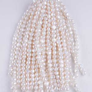 Zhuji Natural 8-9mm White Keshi <b>Freshwater</b> <b>Pearls</b> 18cm Two Sided Light String Loose Beads for DIY <b>Bracelet</b> Jewelry-Wholesale - Product Image 2