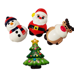 Nouveauté 2023 : Balle anti-stress en silicone tendance, Kawaii, à remontée lente, en forme de Sapin de Noël, Bonhomme de neige, Renne, Père Noël – Jouets de Noël - Product Image 1