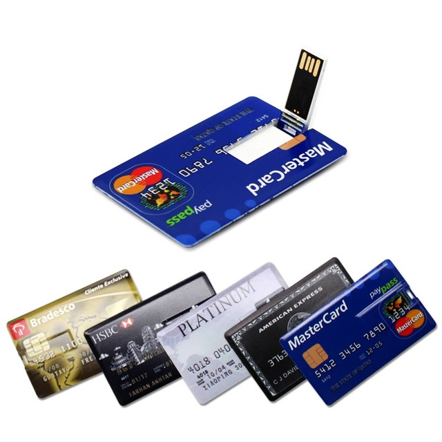 Waterproof Super Slim Credit Card USB 2.0 Flash Drive 64GB Pendrive 4GB 8GB 16GB 32GB Bank Card Model Memory Stick U Disk