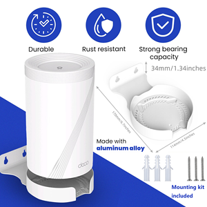 Supporto a Parete in Lega di Alluminio Durevole per TP-Link Deco BE63/BE65/BE67/BE68/HB410/BE10000/BE11000/BE14000 Mesh Wi-Fi 7 Bianco Confezione da 3 - Product Image 2
