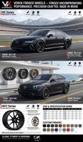 Jantes en alliage d'aluminium forgé monobloc VeroX VS-5RS Style, finition argent brossé, neuves, 18-24 pouces, 5x112 5x114.3 5x120 pour Mercedes Audi