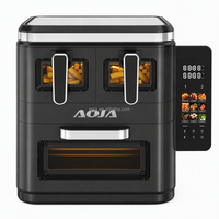 Freidora de Aire Digital Moderna de 3000W con Doble Cesta, Pantalla Plegable, 12 Programas de Cocción, Rejilla Antiadherente y Asa Fría al Tacto para el Hogar