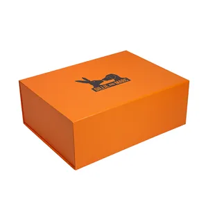 고급 고급 마그네틱 판지 단단한 접이식 상자 의류 신발 플랫 배송에 대한 맞춤형 인쇄 종이 패키지 상자