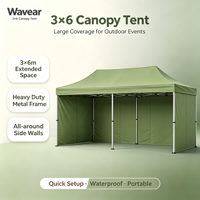 Tente Pop-Up Commerciale Extérieure Robuste Imperméable 3x6m (10x20ft) pour Salons Professionnels et Événements Sportifs Toutes Saisons Triple Couche
