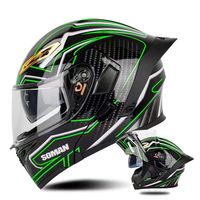 Nouveau casque de moto à double visière avec grand spoiler arrière rabattable, universel quatre saisons, adapté aux hommes et aux femmes, casque de conduite