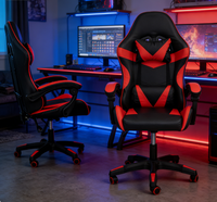 Chaise de jeu en cuir PU confortable avec repose-pieds pour joueurs, vente en gros d'usine, haute qualité, pour PC et course, pour les gamers