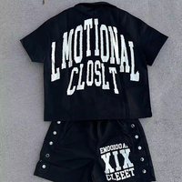 Ensemble de survêtement streetwear d'été 2 pièces YSJY pour homme : chemise boutonnée à revers et short surdimensionnés personnalisés