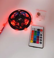Bande LED RGB 5050 DC 5V en cuivre, découpable, PCB noir avec télécommande, alimentation USB, indice IP65, pour rétroéclairage TV et décoration intérieure