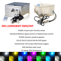 Source de lumière à fibre optique professionnelle 50W 100W 150W RGBW, illuminateur LED DMX pour l'éclairage de piscine
