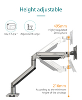 Support d'écran en aluminium KALOC pour PC, personnalisable, 17-35 pouces, rotatif, réglable en hauteur, télescopique, support pour moniteur