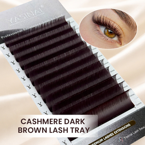 YASNAI Dunkelbraune Volumen wimpern verlängerung schalen L M Curl Brown Easy Fan <span class=keywords><strong>Lashes</strong></span> Extension Supplier - Product Image 2