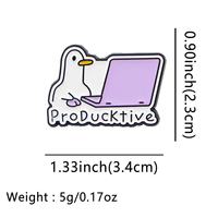 Spilla da bavero in metallo smaltato con citazione e lettera inglese creativa "ProDucKtive", accessorio per abbigliamento, all'ingrosso
