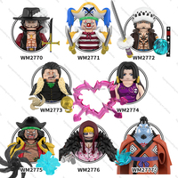 Set mainan balok bangunan figur aksi anime mini WM Blocks, mainan balok untuk anak-anak, turunan animasi anime, figur anime.