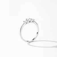 Bagues empilables en argent sterling 925 véritable avec moissanite étincelante pour femme, bijoux classiques et romantiques pour mariage