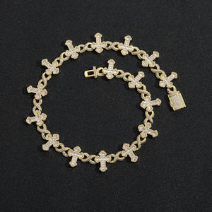 Collar Hip Hop Vintage con Cadena de Eslabones Cruzados Infinitos con Circonitas Brillantes, Proveedor Verificado por BES, Venta al por Mayor de Fábrica - Product Image 3