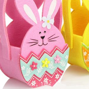 DAMAI <b>Easter</b> Bunny Felt Basket <b>Bag</b> - Kids Candy Tote Gift <b>Bag</b> for Party Decorations Holiday Handled Basket for Egg Hunt Gifts - Product Image 5