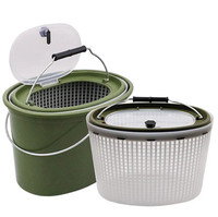 Seau en plastique pour poissons vivants, camping, pêche à la carpe, conteneur d'eau avec poignée, outils de stockage de poissons
