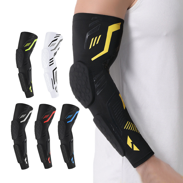 AOFIT Honeycomb Breathable Eco-Friendly Elbow Compression Arm Support Brace Crashproof Basketball Volleyball Arm Elbow Pads