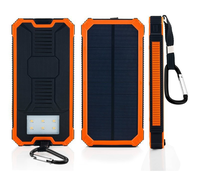 Batterie rechargeable 20000mAh, banque d'alimentation solaire, chargeur solaire, batterie externe de secours pour téléphones portables, tablettes