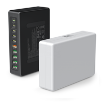 Chargeur mural rapide multi-ports HNT ODM180W GaN PD&QC 5A+5C, multifonction, ignifuge, adaptateur universel pour iPhone 16 15