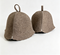 Chapeau de sauna en feutre de laine personnalisable, unisexe, uni, avec doublure visible pour une isolation thermique, accessoires de bain de sauna