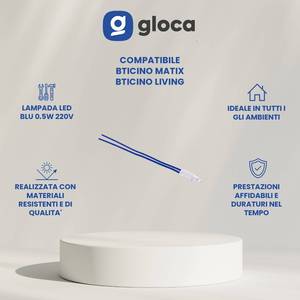 Ampoule LED Gloca 0,5W 220V AC SMD en plastique, lumière bleue pour les séries Matix et Living - Product Image 2