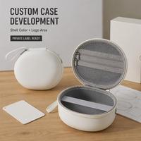 Étui personnalisé pour tire-lait avec coque rigide ronde, séparateur à poches en maille, sangle de poignet et options de marque privée