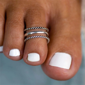 CANNER 925 Sterling Silver Romantic Hollow Heart <b>Rings</b> Simple Flower Adjustable Open <b>Toe</b> <b>Rings</b> for Women - Product Image 5