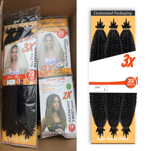 Nuevas llegadas 3x giro de bomba natural afro giros rizados textura suave negra 3 paquetes para LOCs de mariposa desgastados - Product Image 1