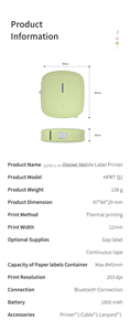 Imprimante d'étiquettes thermique <span class=keywords><strong>portable</strong></span> Q2, mini imprimante d'autocollants pour batterie rechargeable, 203 DPI, pour la maison, le bureau, Android/iOS, en stock - Product Image 5