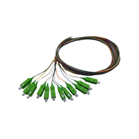 Pigtails de Fibra Óptica LC/APC de 1.5m, 12 Colores Personalizados, con Cinta, SC/SC-APC