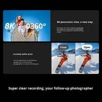 Kamera Aksi Panorama Insta360 X5 8K Sensor CMOS Definisi Tinggi Anti-Goyang Tahan Air Genggam dengan Fotografi Malam Hari