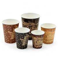 Gobelets à café jetables personnalisables en papier biodégradable simple couche, imperméables et durables, sur mesure pour restaurants