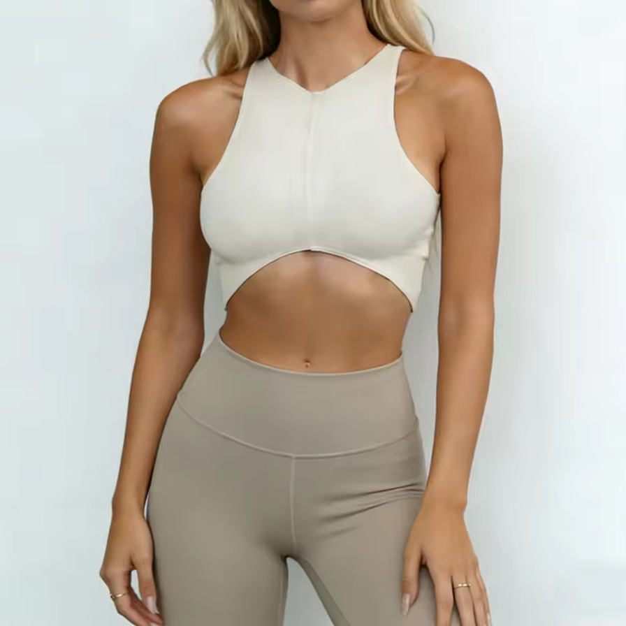 Customized Recyclable Spandex Nylon Women's High Elasticity High Waist V Neck Seamless Breathable Quick Dry Fitness Yoga Sports