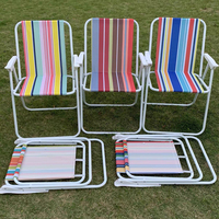 Vente en Gros Pas Cher Chaise de Plage Pliable Portable en Acier pour Camping en Plein Air avec Accoudoir