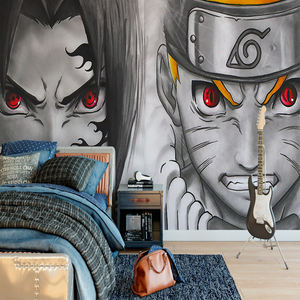 Papier peint mural 3D en soie Anime <span class=keywords><strong>Naruto</strong></span> vs Sasuke, moderne, imperméable, autocollant, pour chambre à coucher, salle de jeux, hôtel, salle de bain - Product Image 2