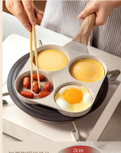 Venta al por mayor <span class=keywords><strong>mejor</strong></span> desayuno Pan BPA libre 4 agujeros huevo sartén panqueque antiadherente hamburguesa huevo Pan 4 agujeros - Product Image 2